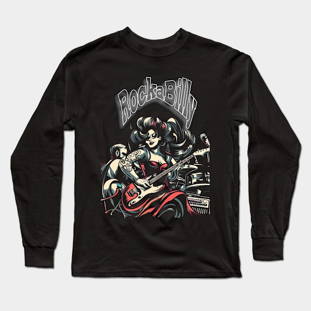 Rockabilly Long Sleeve T-Shirt by MckinleyArt